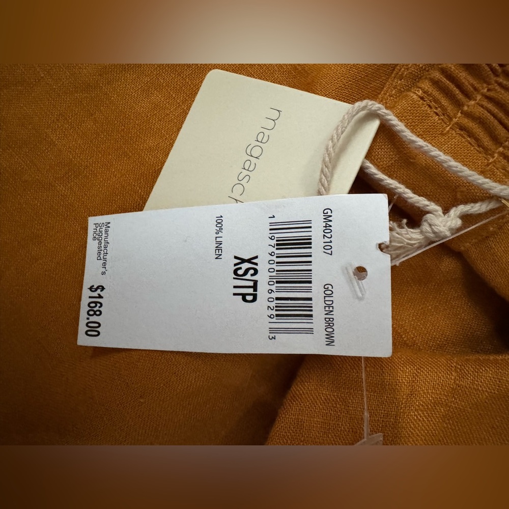 Magashoni linen trousers golden brown